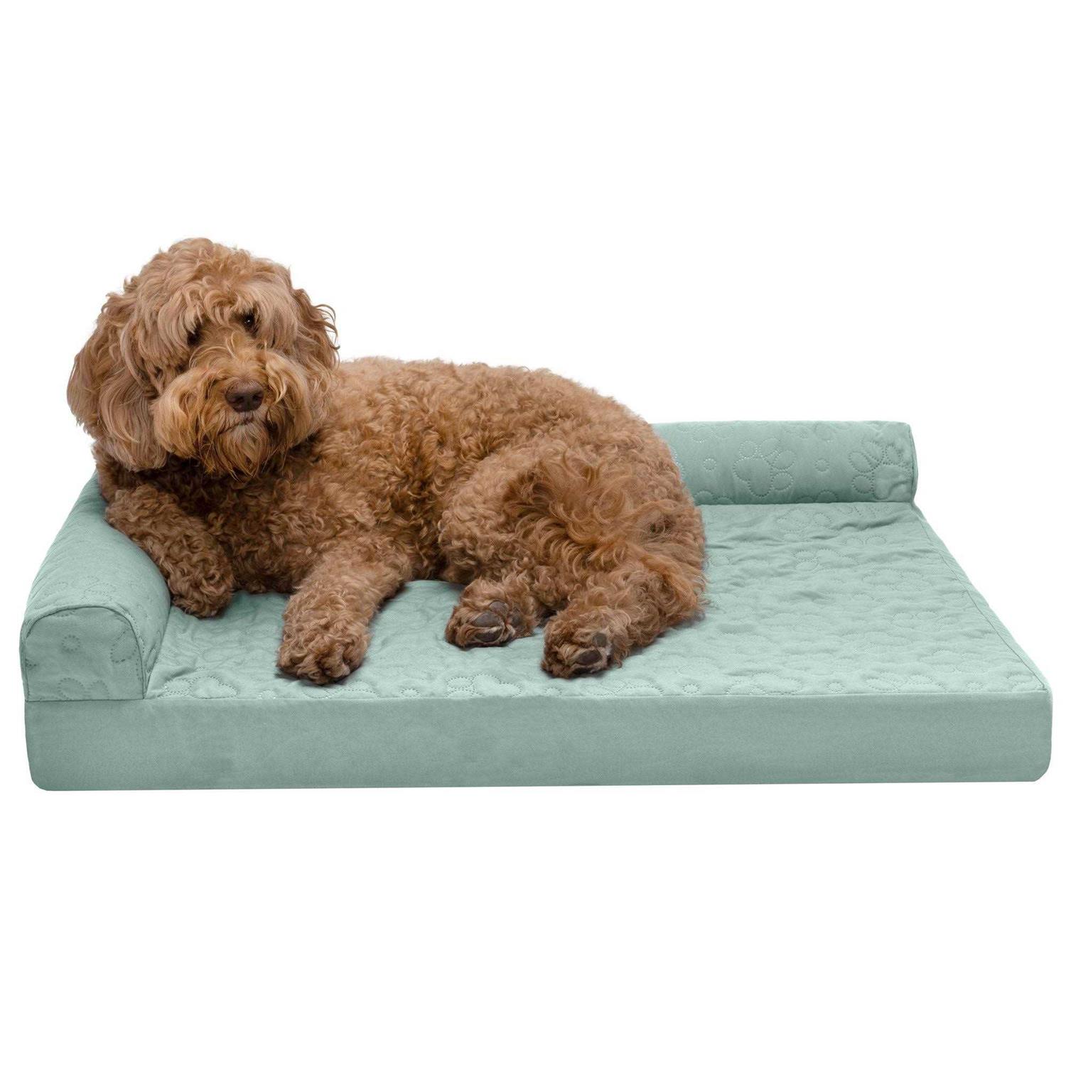 FurHaven Paw-Quilted Deluxe L-Chaise Dog Bed - Pet Supplies online store