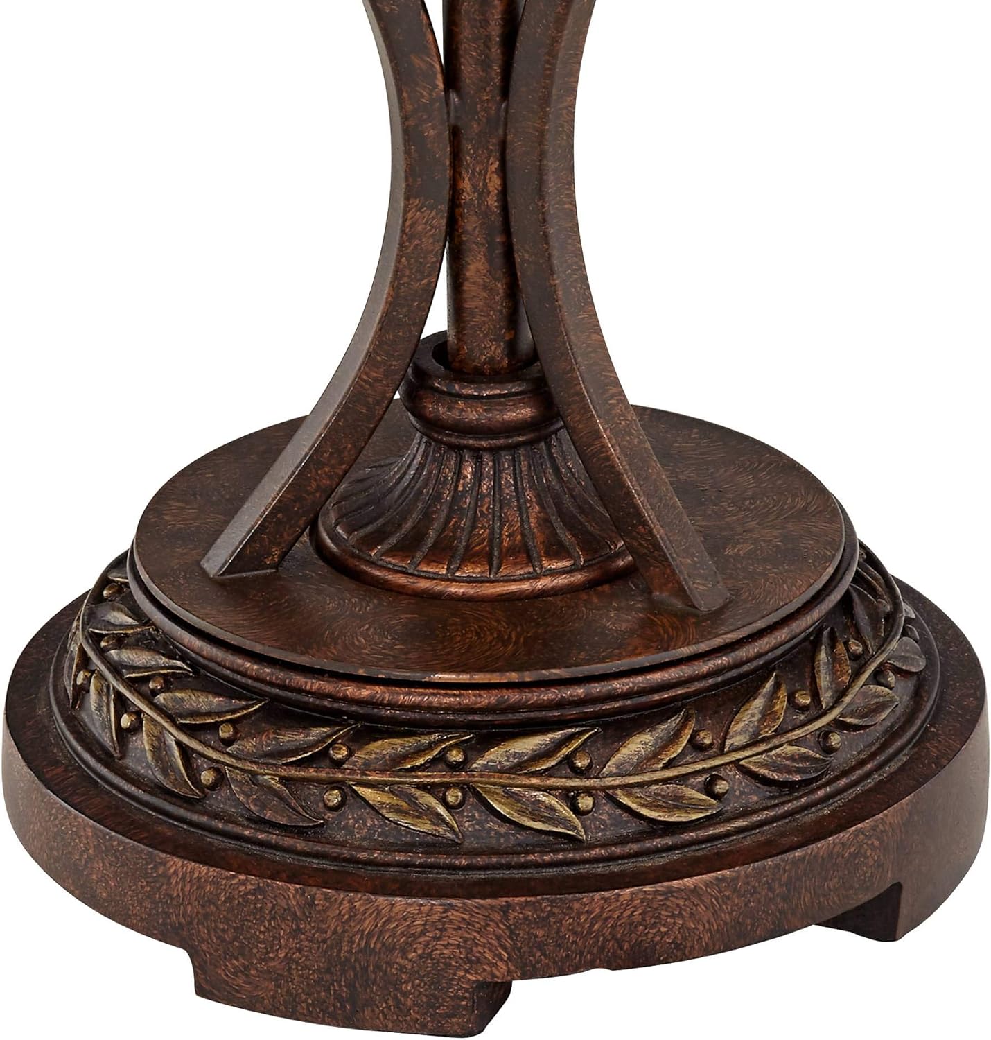 Robert Louis Tiffany Blossoming Leaf Vine Traditional Tiffany Style Table Lamp with Table Top Dimmer 26" High Bronze Stained Glass Shade Decor for Living Room Bedroom House Bedside Nightstand Home