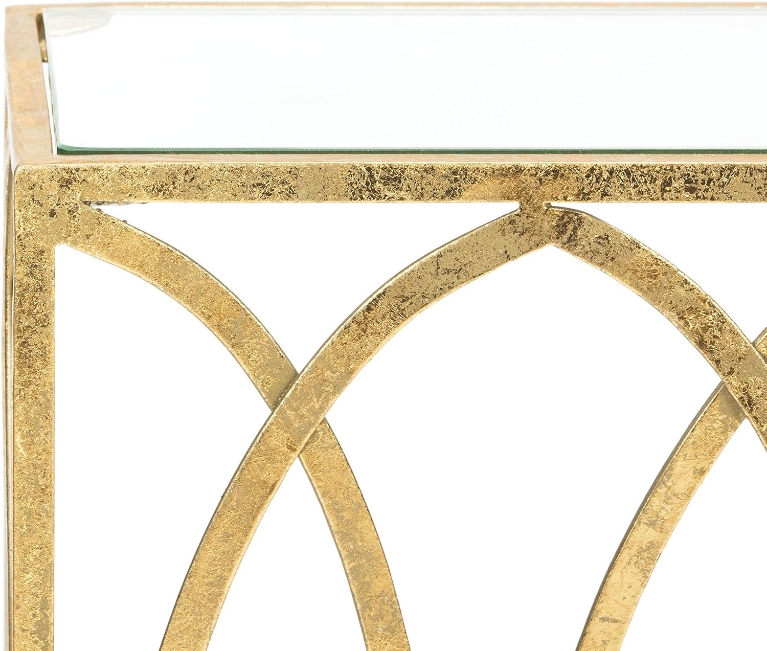 Safavieh Home Carina Gold Foil and Glass Console Table