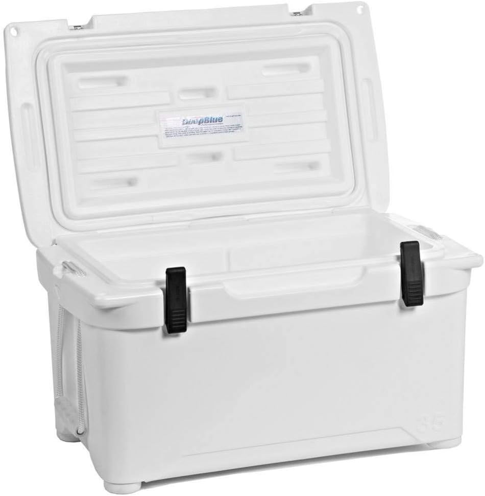 Engel Coolers ENG35 Cooler | 36 Can High Performance Durable Seamless Rotationally Molded Ice Box for Camping, Hunting, and Fishing - White