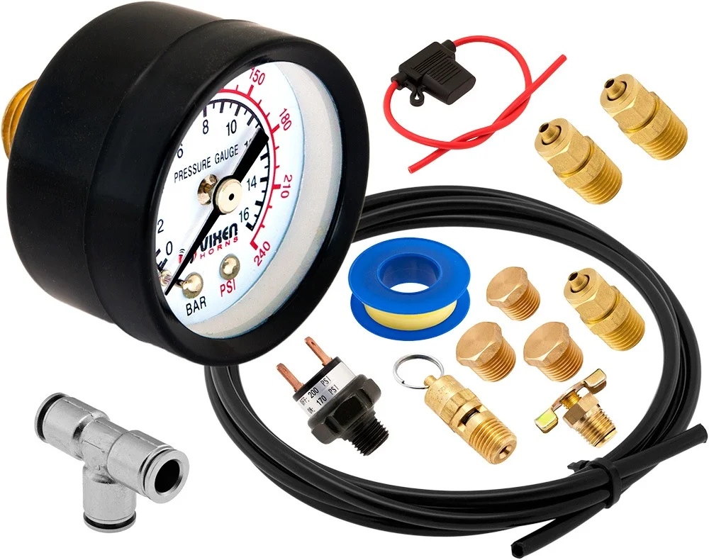 Vixen Horns Train Horn Kit for Trucks/Car/Semi. Complete Onboard System- 200psi Air Compressor, 5 Gallon Tank, 2 Trumpets. Super Loud dB. Fits Vehicles like Pickup/Jeep/RV/SUV 12v VXO8350/11642