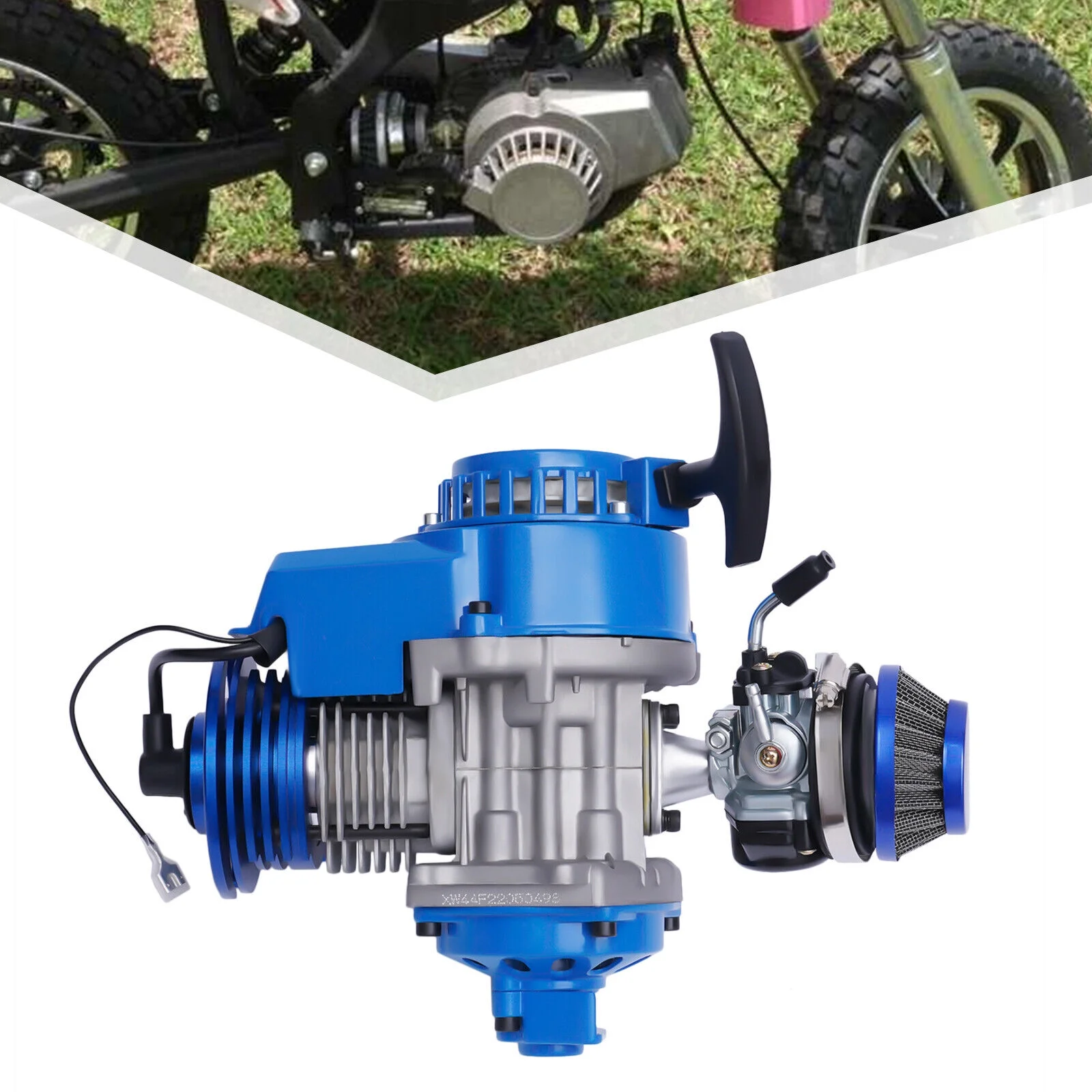 ZhdnBhnos 2 Stroke Complete Racing Engine Motor Pull Start Motorized Bike Engine Kit for Pocket Mini Dirt Bike ATV Scooter Quad