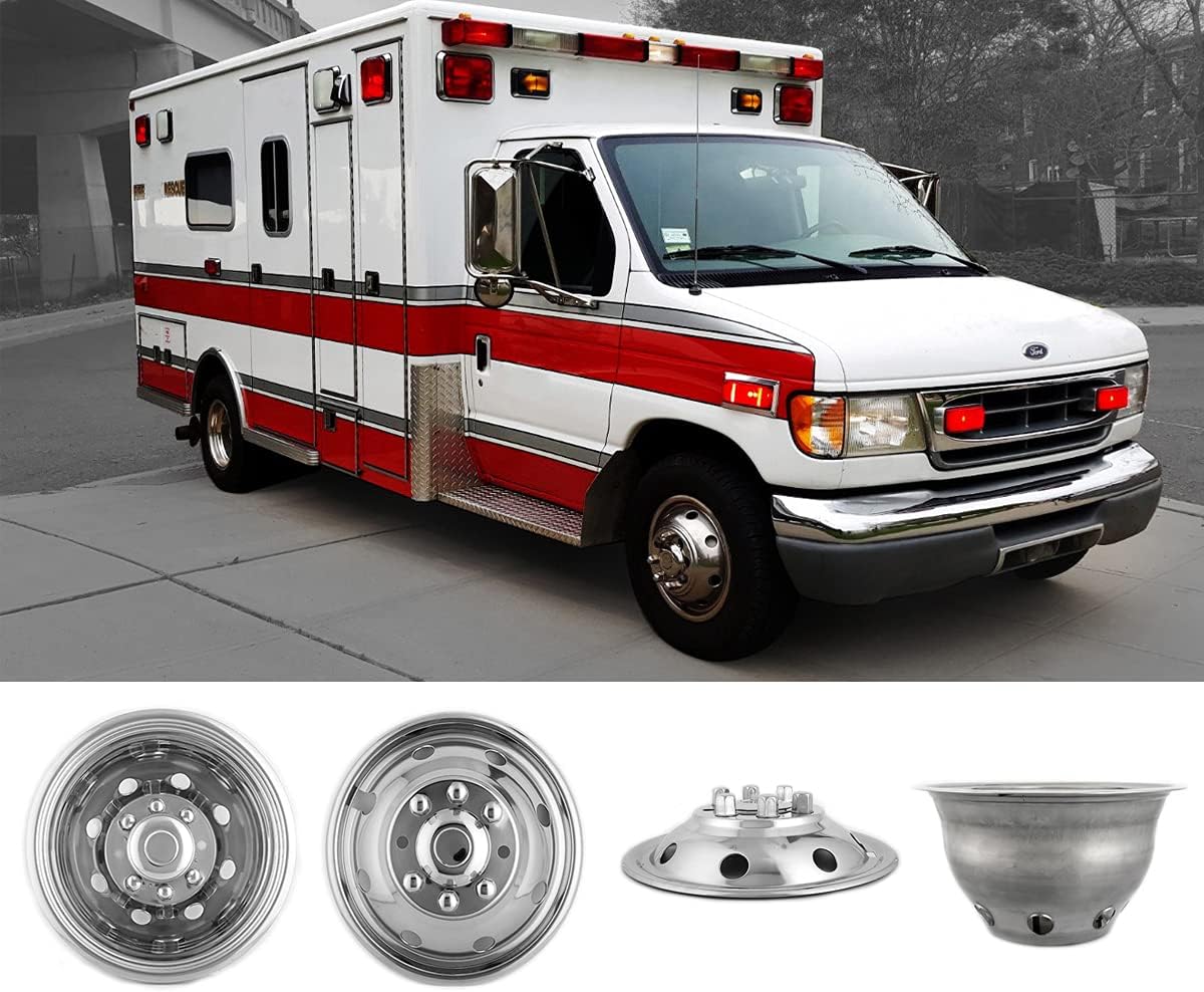 Kucaruce Set of 4 19.5 10 Lug Wheel Skins Hub Caps Rim Covers Stainless Steel Wheel Simulators For 2008-2020 R_a_m 4500 5500 Pickup
