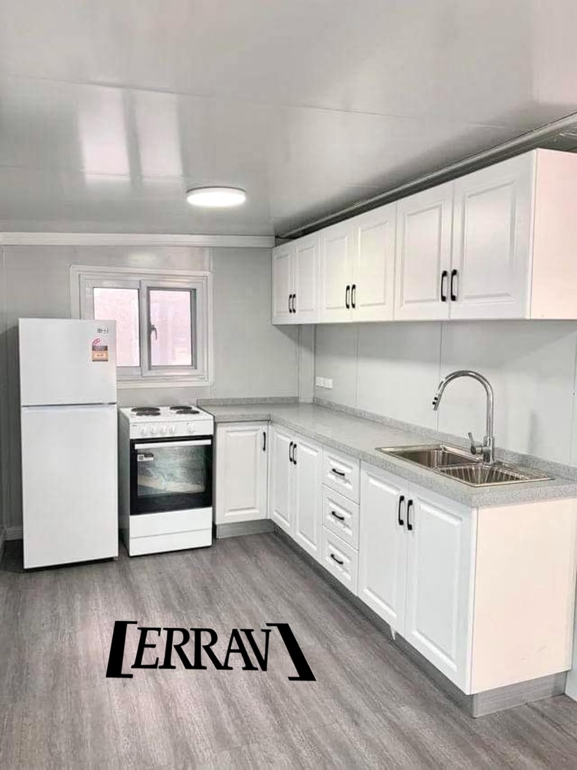Modular Guest House - 19 x 20 FT, Foldable House, Container Home, Portable House, Tiny House for Small Family, Tiny Expandable Prefab House to Live in 1 Bathroom, 2 Rooms, and 1 Kitchen