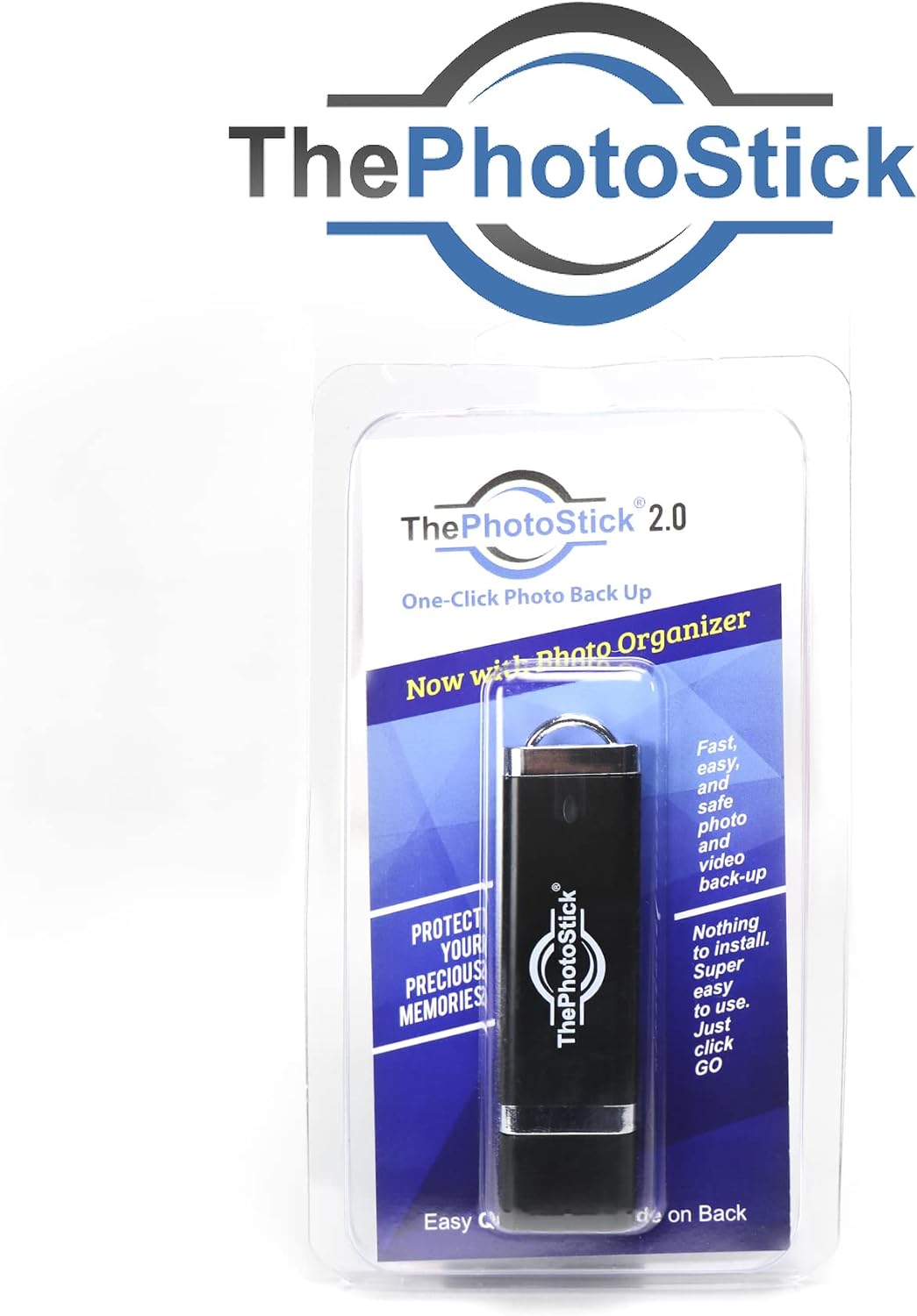 ThePhotoStick 128GB - Easy, One Click Photo and Video Backup Pack of 2