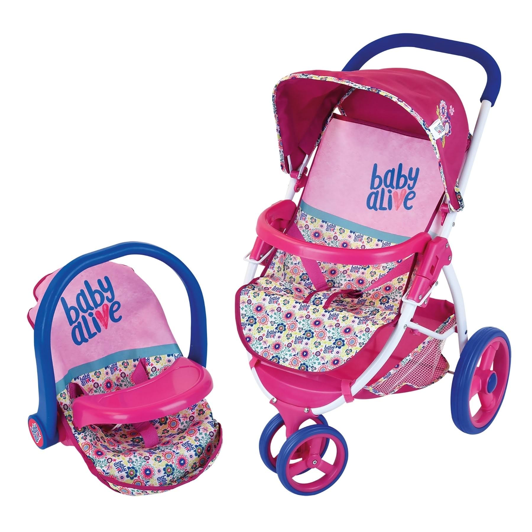 Baby Alive Pretend Play Baby Doll Travel System with Stroller Car Seat