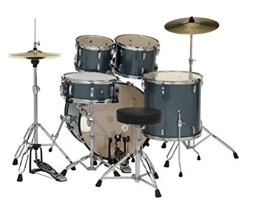 Pearl Roadshow Drum Set 4-Piece Complete Kit with Cymbals and Stands, Charcoal Metallic (RS584C/C706)