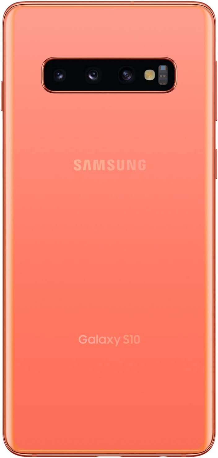 Samsung Galaxy S10 Factory Unlocked Android Cell Phone | US Version | 128GB of Storage | Fingerprint ID and Facial Recognition | Long-Lasting Battery | Flamingo Pink