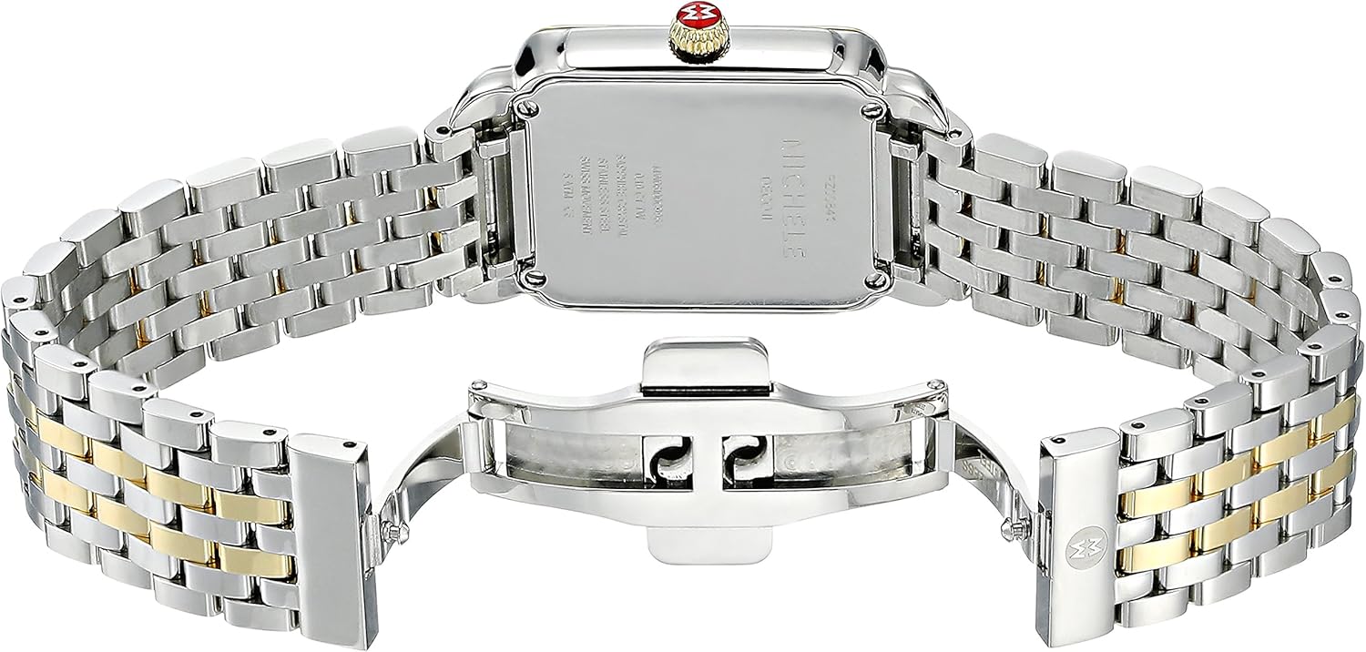 MICHELE Women's MWW06I000024 Deco Watch Head Analog Display Swiss Quartz Two Tone Watch