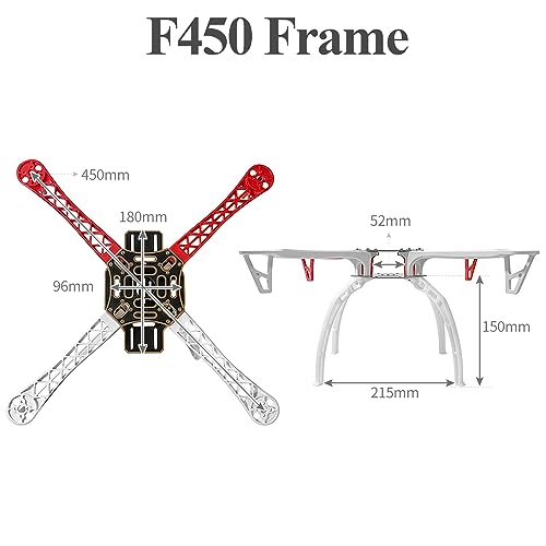 HAWK'S WORK F450 Drone Kit to build, DIY Quadcopter Set, Frame + Pixhawk + GPS + Power Module + ESC + Brushless Motor + Prop + Battery + RC Transmitter & Receiver + Accessory + Guild Book & Video (A)