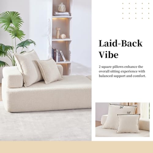 103.5'' Lightweight Module Combination Style Sofa Set,Modern Oversized Sectional Foam Sofa,futon Sleeper Couch Bed,4 Seat,No Wooden Frame,for Living Room,Gray