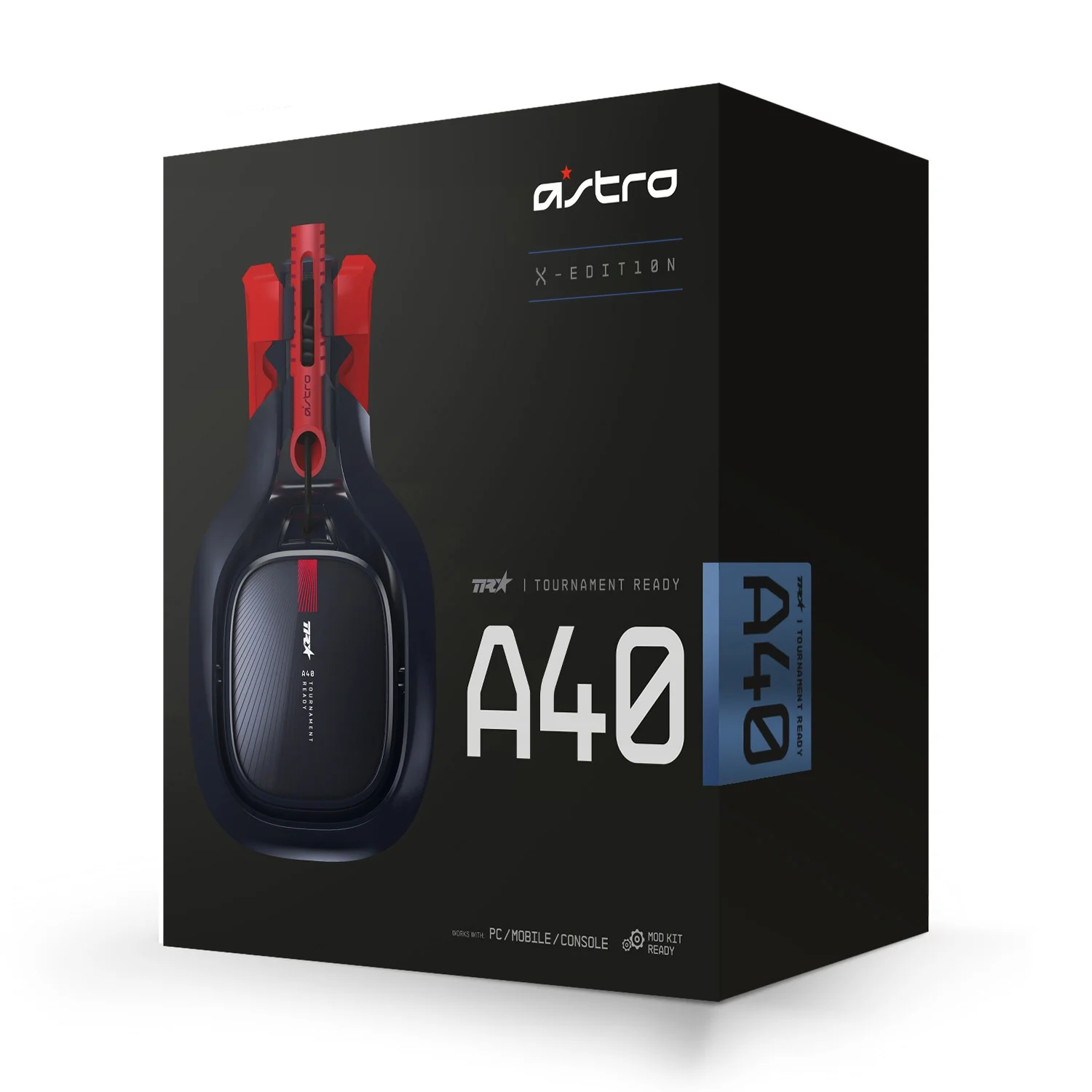 Restored ASTRO Gaming A40 TR X-Edition Headset For Xbox Series X S, Xbox One, PS5, PS4, PC, Mac, Nintendo Switch, Black/Red (Refurbished)