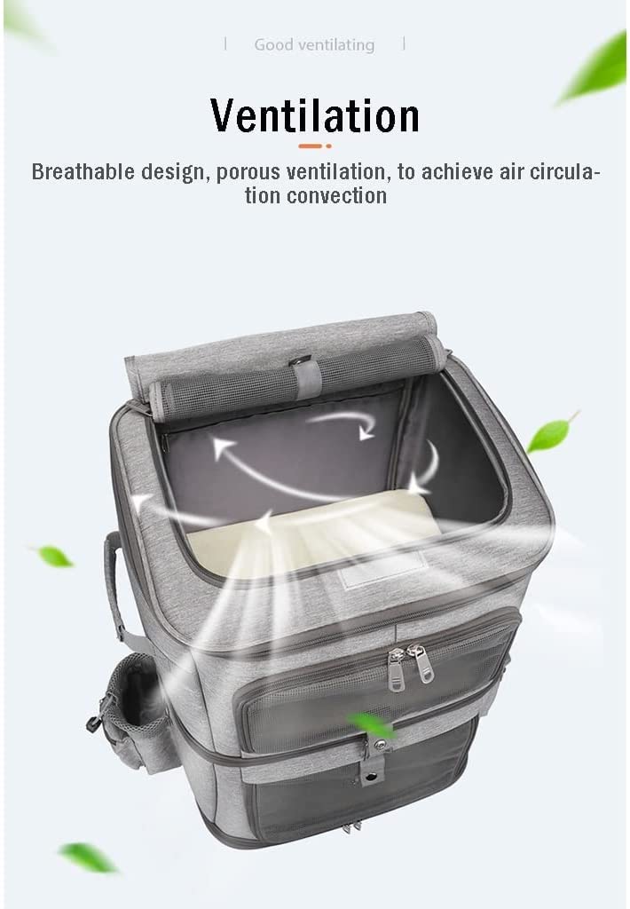 Cat/Dog Stroller with Wheels for Cats/Puppies Double-Layer Pet Carrier for 2 Cats Portable Outdoor Travel Bag Folding Soft Sided Pet Pram for Twin or