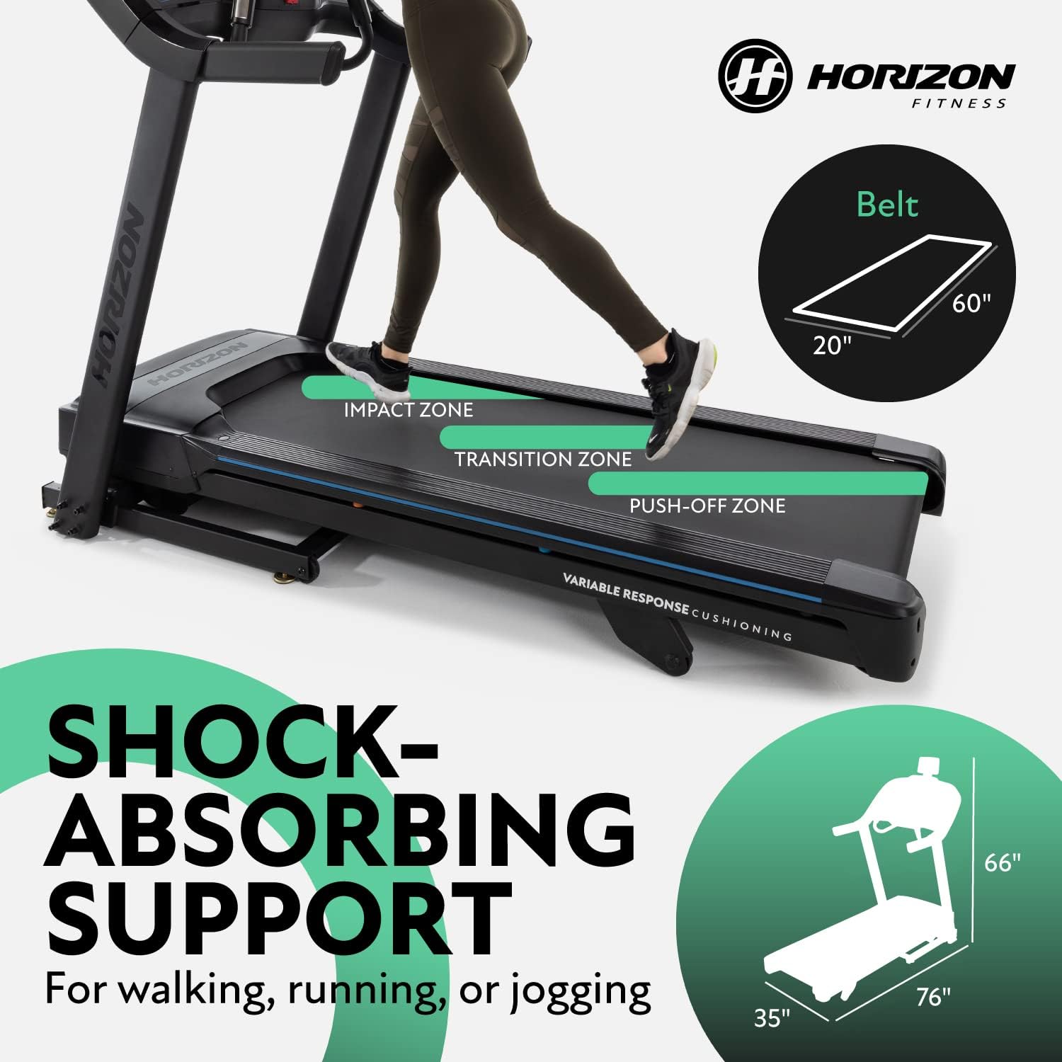 Horizon Fitness 7.0 at Studio Series Smart Treadmill with Bluetooth and Incline, Heavy Duty Folding Treadmill 325 lbs Weight Capacity, Pro Running Machine for Home Exercise and Running with Apps