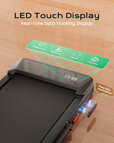 Walking Pad,Treadmill with Incline for Home Office, 2.5HP Portable Under Desk Treadmill with 265 Lbs Capacity,Remote Control, Led Display