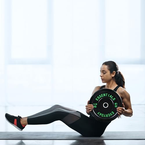 BalanceFrom Color Coded Black Olympic Bumper Plate Weight Plate with Steel Hub