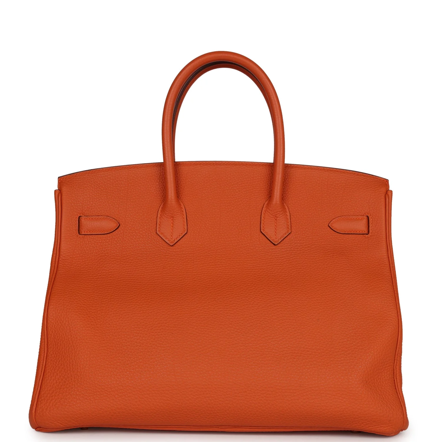 Pre-owned Hermes Birkin 35 Orange H Clemence Gold Hardware