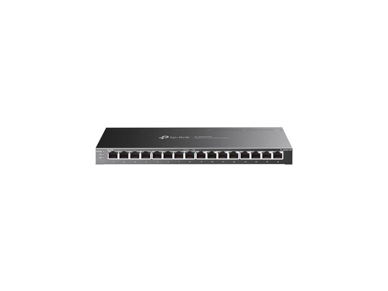 TP-Link TL-SG2016P | 16 Port Gigabit Smart Managed PoE switch | 8 PoE+ Port @120W | Omada SDN Integrated | PoE Recovery | IPv6 | Static Routing | L2/L3/L4 QoS