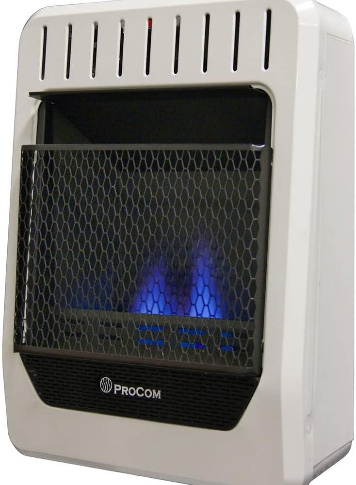 PROCOM HEATING Ventless INC MGH10BF 10,000 BTU Dual Fuel Blue Flame Gas Wall Heater, Medium, White