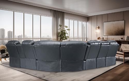 Johnson Power Recliner Sectional Sofa, Brown