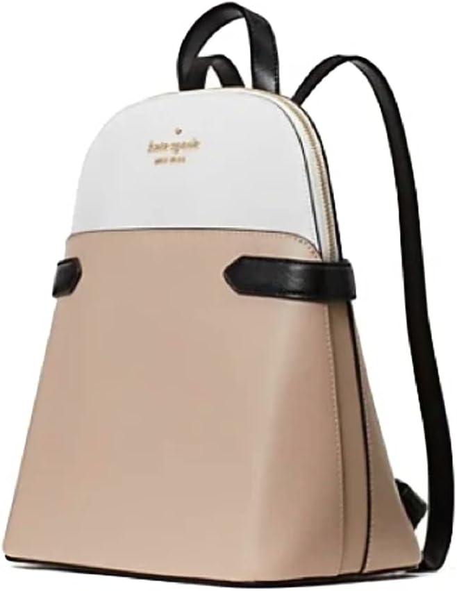 Kate spade new york Staci Dome Leather Medium Backpack Warm Beige Black