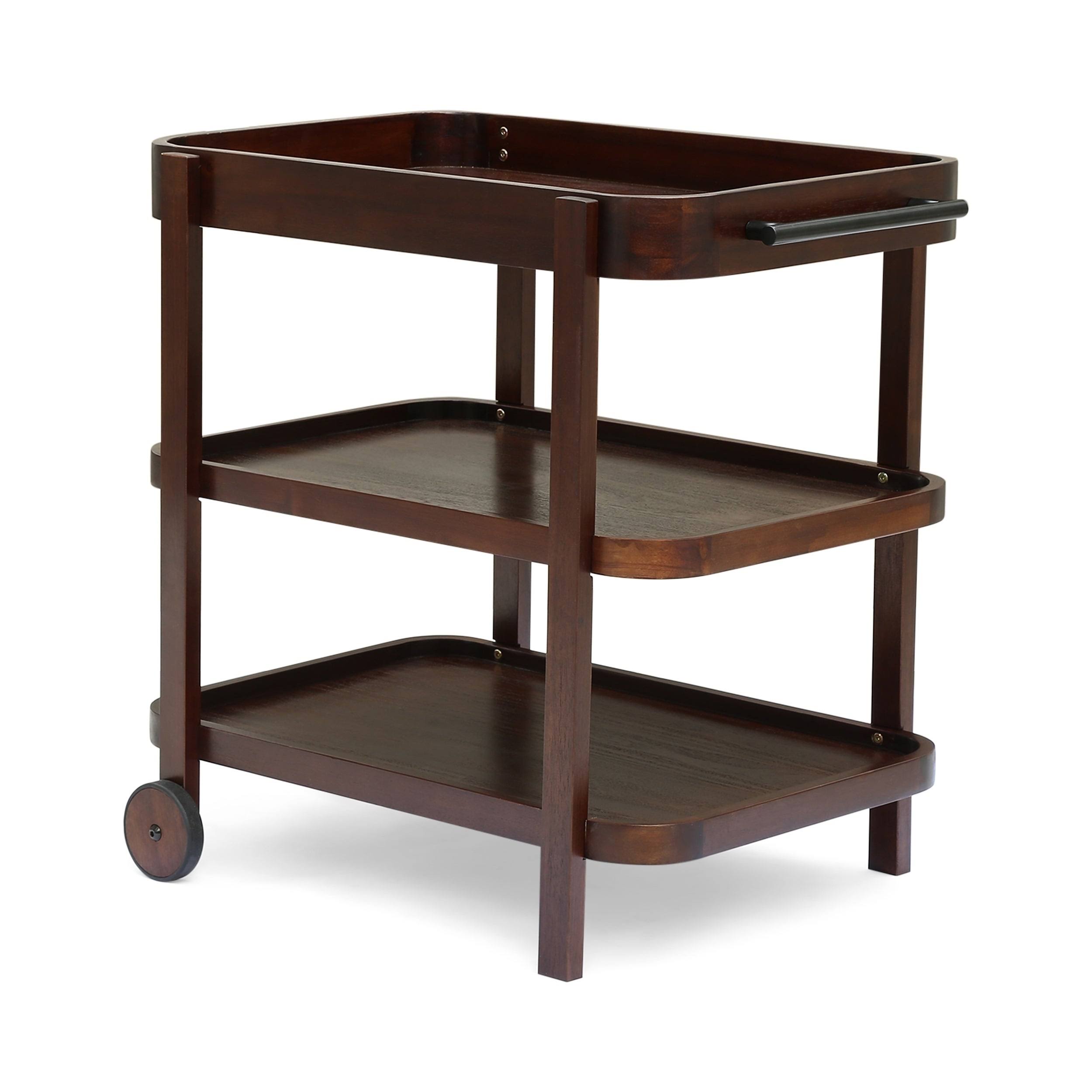 Noble House Bar Cart in Brown and Mahogany