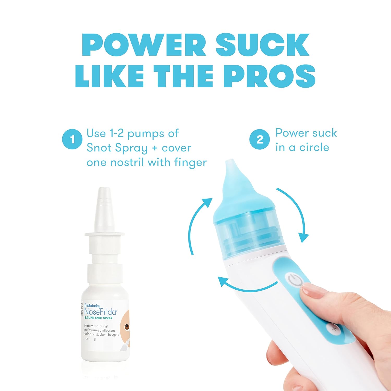 FridaBaby Electric NoseFrida | USB Rechargeable Nasal Aspirator with Different Levels of Suction by Frida Baby Pack of 2