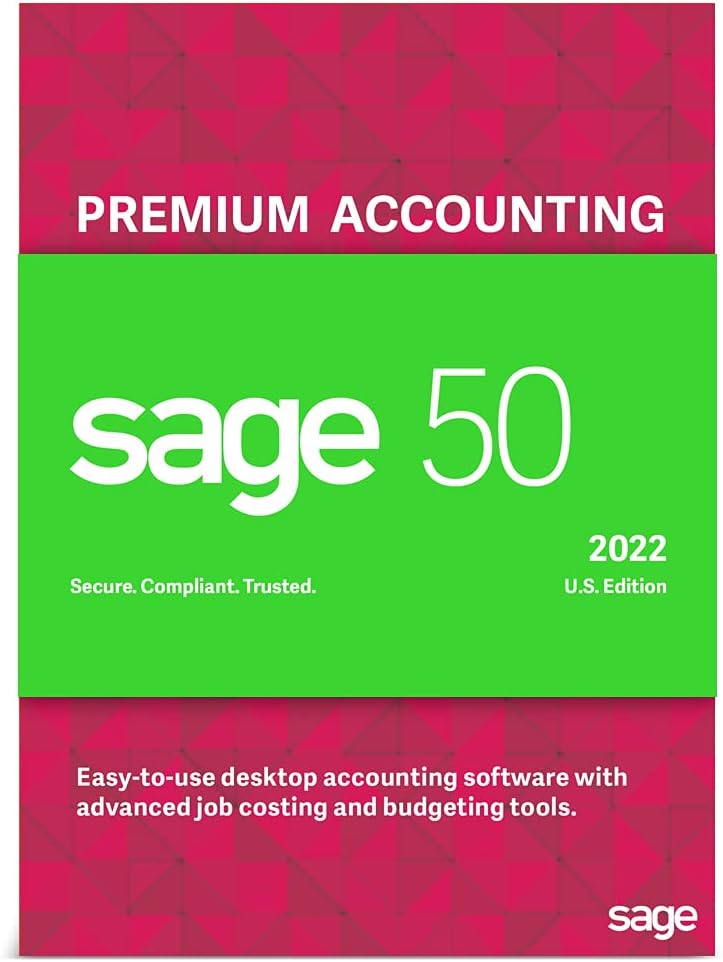 Sage 50 Premium Accounting 2022 U.S. 1-User Small Business Accounting Software [PC Download]