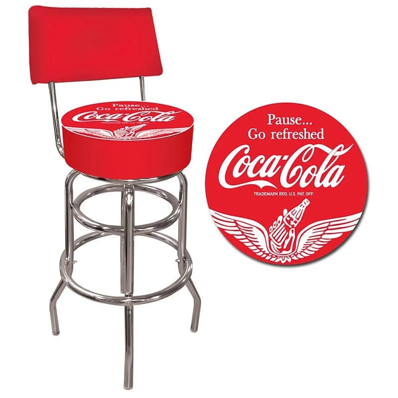 Trademark Wings Coca Cola Pub Stool with Back