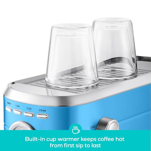 CASABREWS CM5418 Espresso Machine 20 Bar, Compact Espresso Maker with Steam Milk Frother, Stainless Steel Coffee Machine with 34oz Removable Water Tank for Cappuccino, Latte, Silver