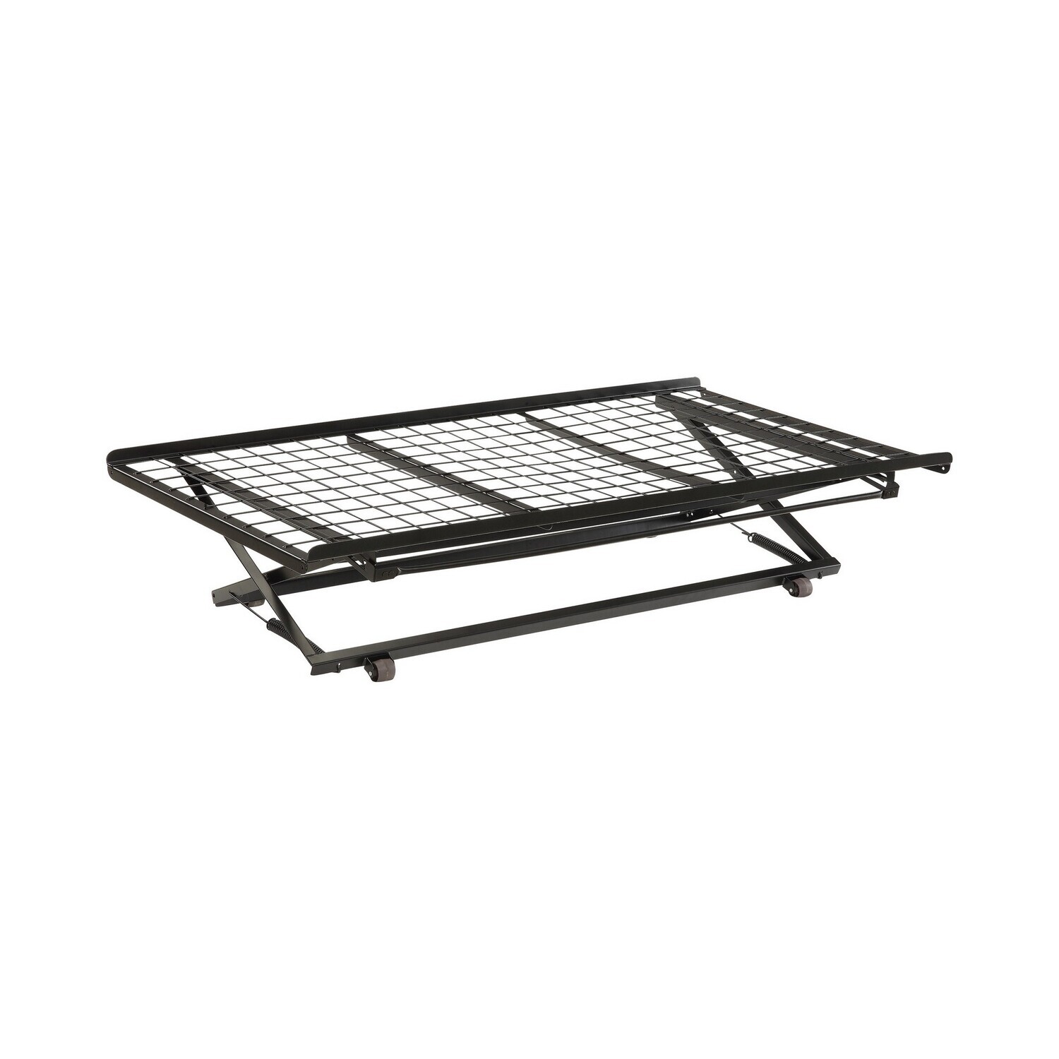 Maykoosh African Adventure Pop Up Trundle Bed, Rolling Wheels, Easily Adjustable Height, Black Finish