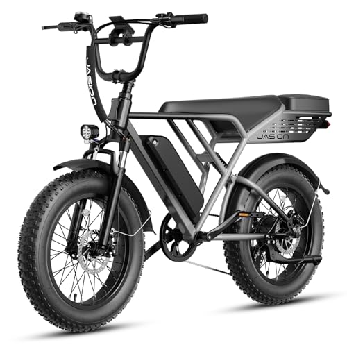Jasion RetroVolt Electric Bike for Adults,【1500W Peak Motor & 30MPH & 70Miles】 Electric Dirt Bike,Dual Suspension Ebikes for Adults, 20" Fat Tire Ebike with 48V 13Ah Battery, UL 2849 Tested