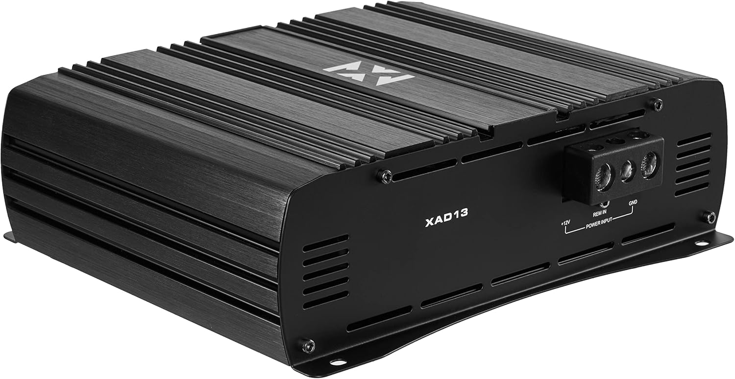 NVX XAD13 2000W RMS 1-OHM Stable Full Bridge Class D High Power Competition Monoblock Car Audio MOSFET Amplifier with Remote Subwoofer Level Control