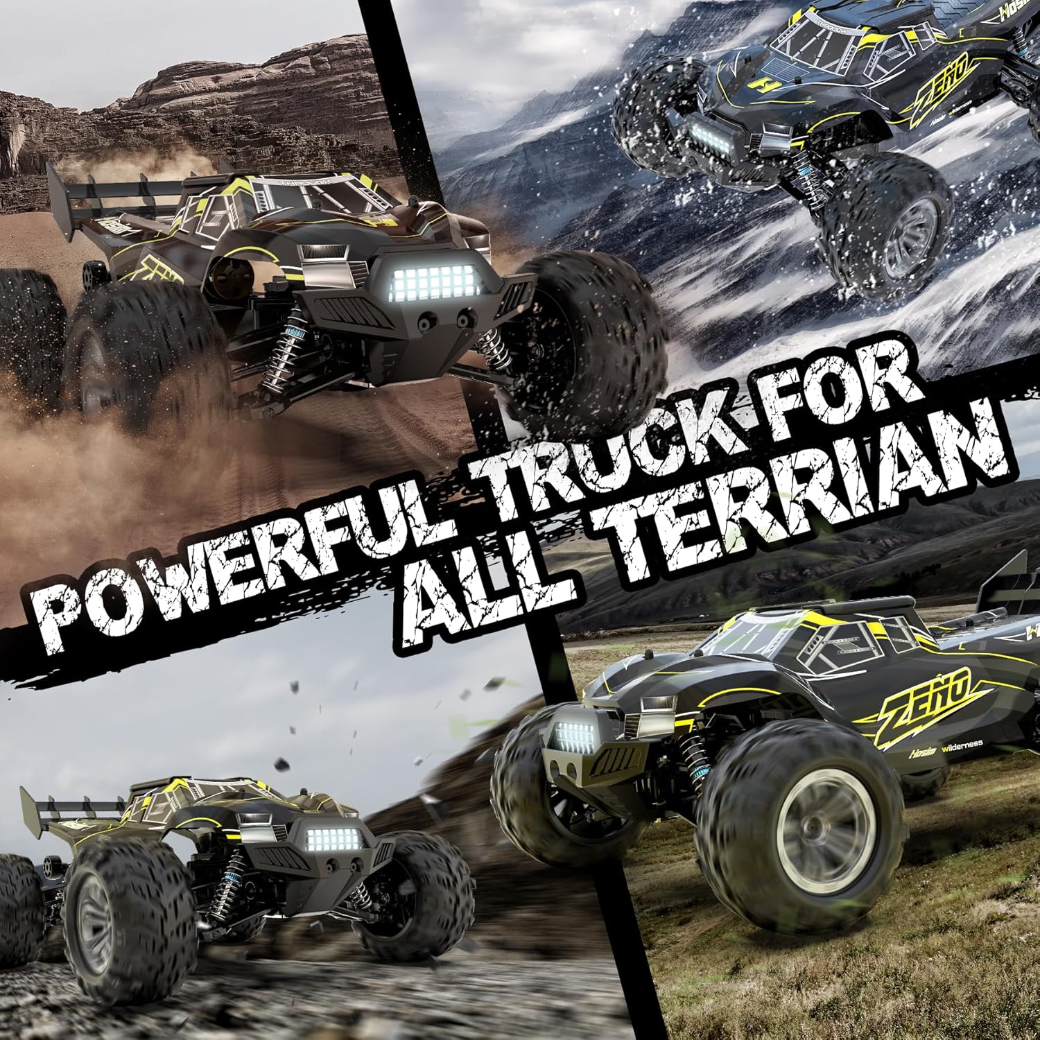 Hosim 1:10 RC Cars High Speed Large RC Truck 48+ KMH & 1:10 Brushless Rc Max 39+MPH Fast Remote Control