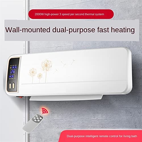 Space Heater Wall Mounted Heater, Energy Saving Heater, Home Remote Control Portable Electric Fan Warmer 220V Heaters for Indoor Use