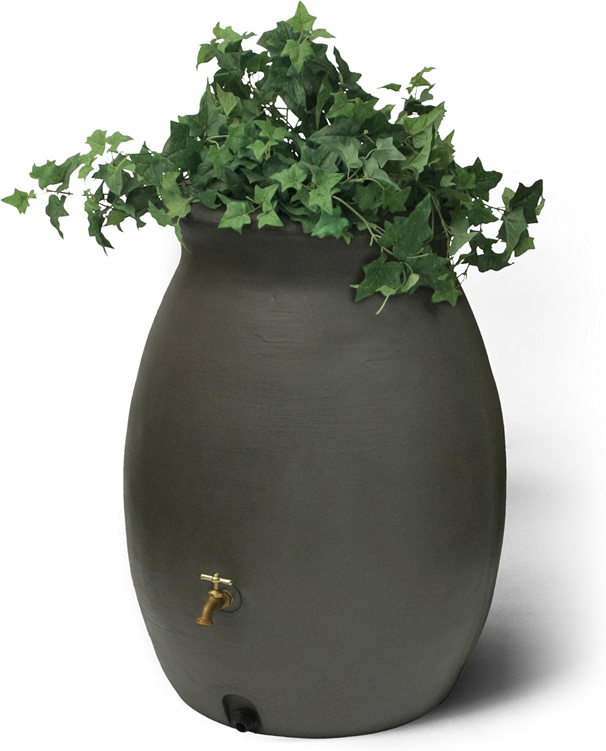 Algreen 81113 Castilla Rain Barrel with Brass Spigot, Dark Brown, 50-Gallon