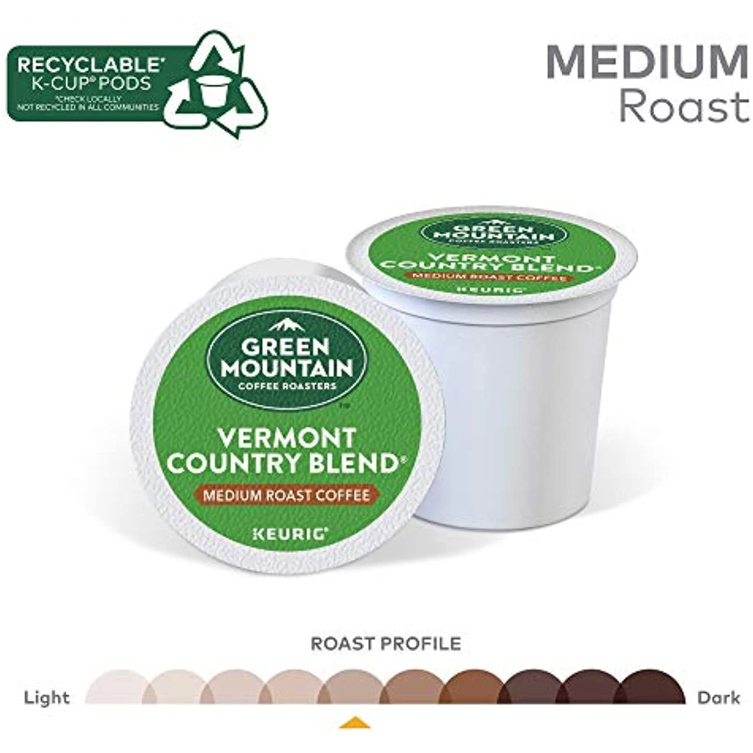 Green Mountain Coffee Roasters Vermont Country Blend, Single-Serve Keurig K-Cup Pods, Medium Roast Coffee, 96 Count