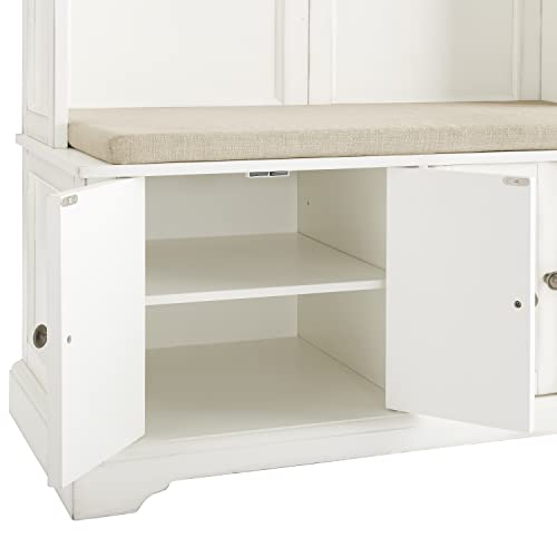 Crosley Furniture Holbrook Hall Tree, Distressed White