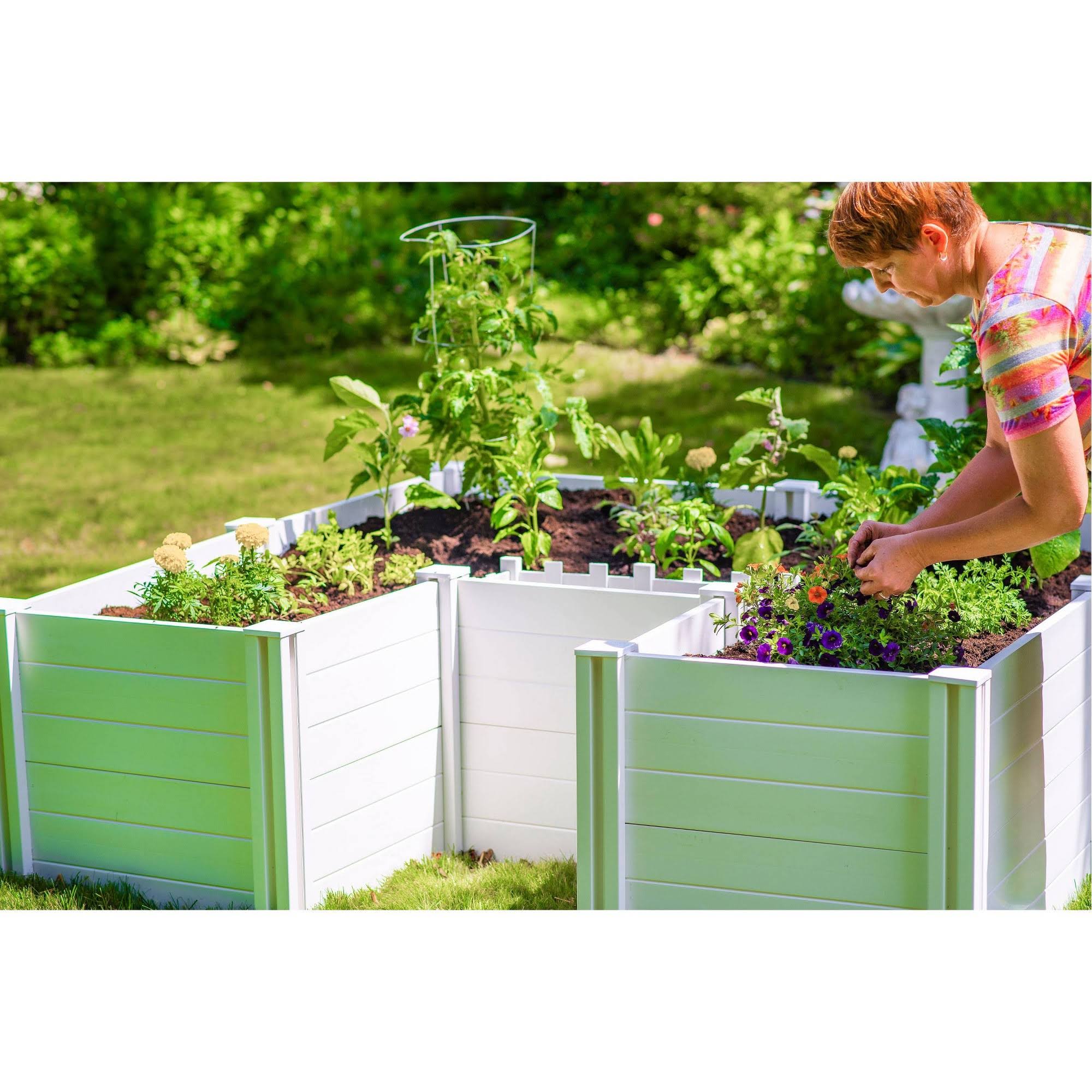 22.5x22 Vinyl Keyhole Classic Raised Garden Bed White - Vita
