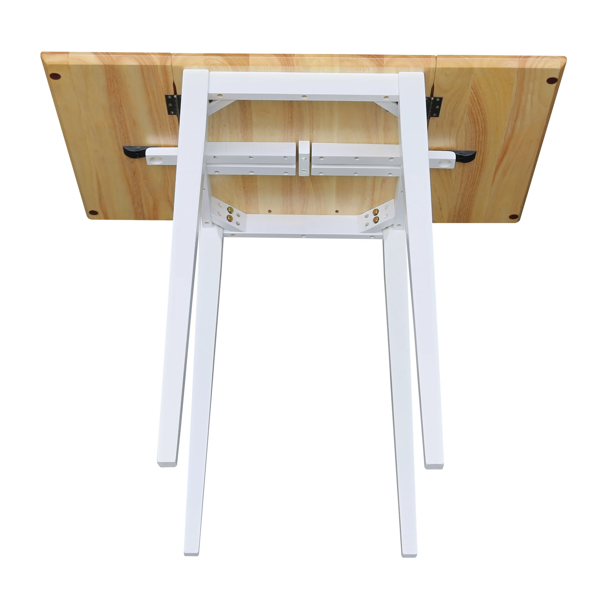 International Concepts Small Dropleaf Table in White and Natural