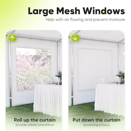 Quictent 20x20 Party Tent Heavy Duty Outdoor Canopy Tent Carport Wedding Event Shelter BBQ Wedding Tents for Parties with Storage Bags(Mesh)