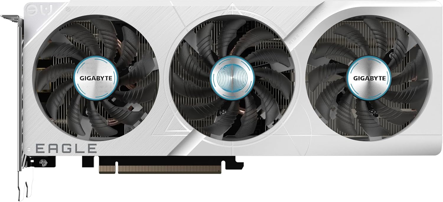 Gigabyte GeForce RTX 4060 Ti EAGLE OC ICE 8G Graphics Card - 8GB GDDR6, 128bit, PCI-E 4.0, 2550MHz Core Clock, 2 x DisplayPort 1.4a, 2 x HDMI 2.1a, NVIDIA DLSS 3, GV-N406TEAGLEOC ICE-8GD