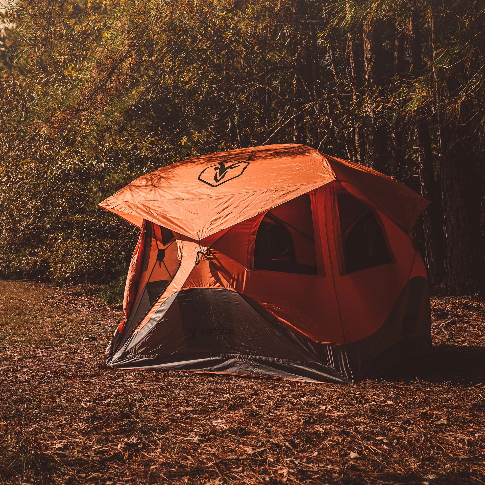 Gazelle Tents™ T4 Portable Hub Tent, 4-Person, Sunset Orange, 44342
