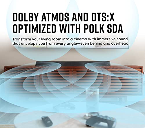 Polk MagniFi Max AX 5.1.2 Channel Sound Bar with 10" Wireless Subwoofer, Dolby Atmos and DTS:X Certified, Polk's Patented VoiceAdjust & SDA Technologies, Easy Setup, Black