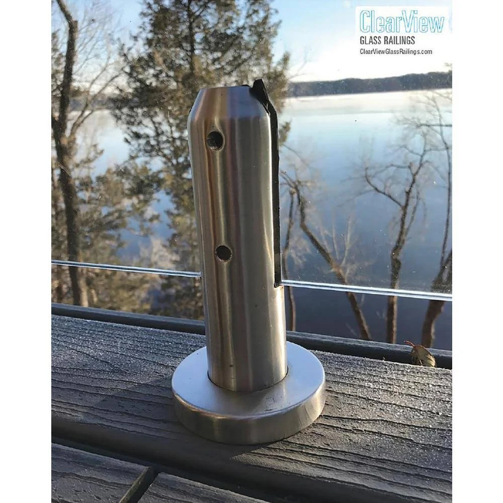 Clearview Glass Railings 60 in. x 39.37 in. Tempered Laminated Hercules Glass Panel with Spigots