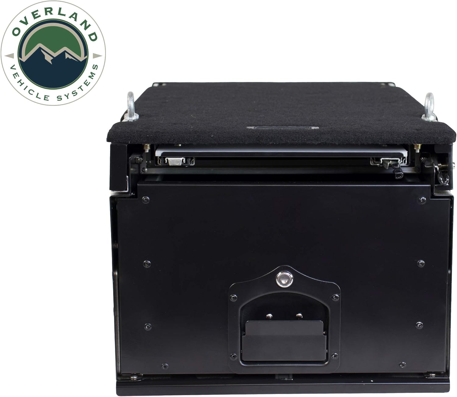 Overland Vehicle Systems Cargo Box With Slide Out Drawer & Working Station Size - Black Powder Coat Universal