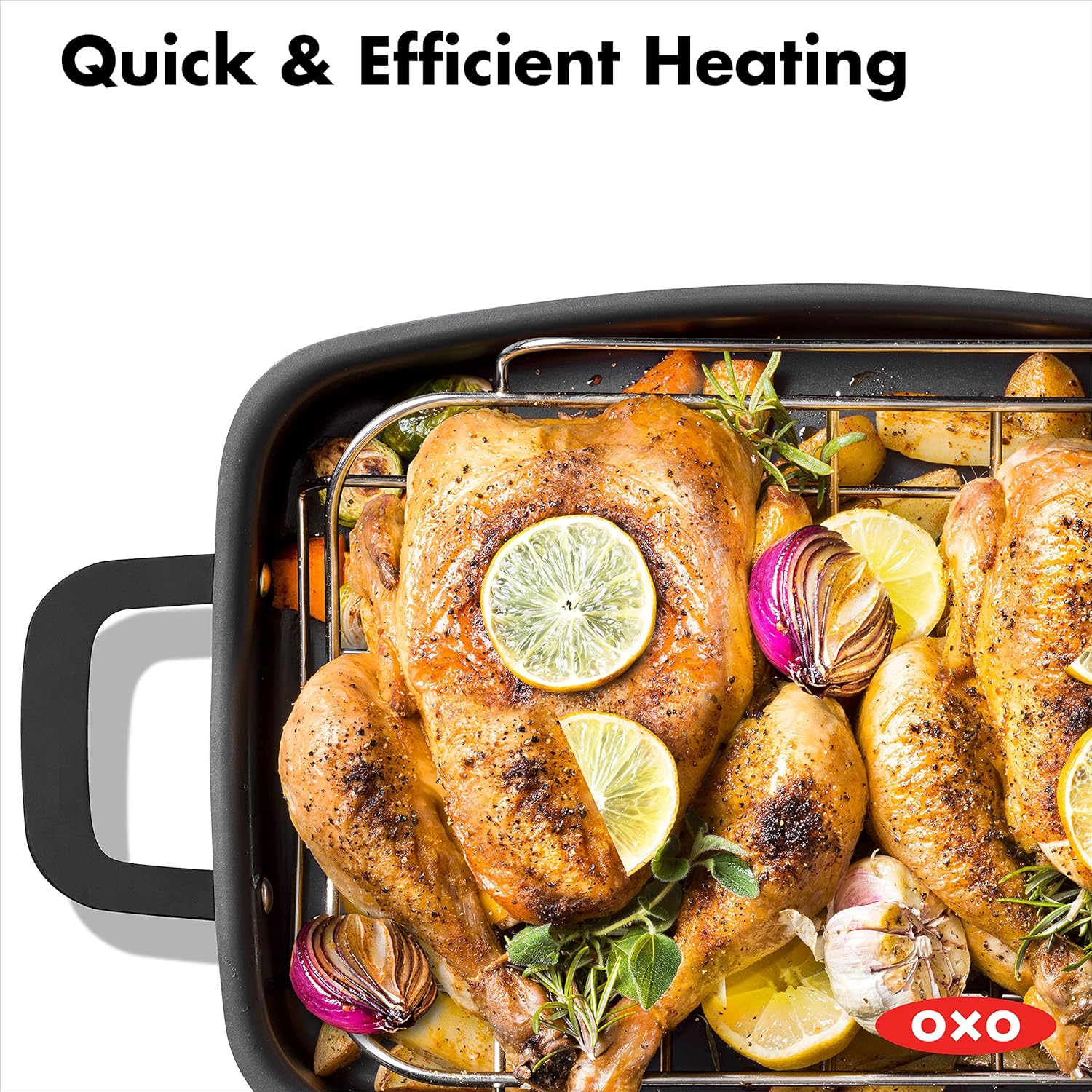 OXO Obsidian Pre-Seasoned Carbon Steel Induction Safe 12 Outdoor Frying Pan/Skillet with Silicone Sleeve, Black