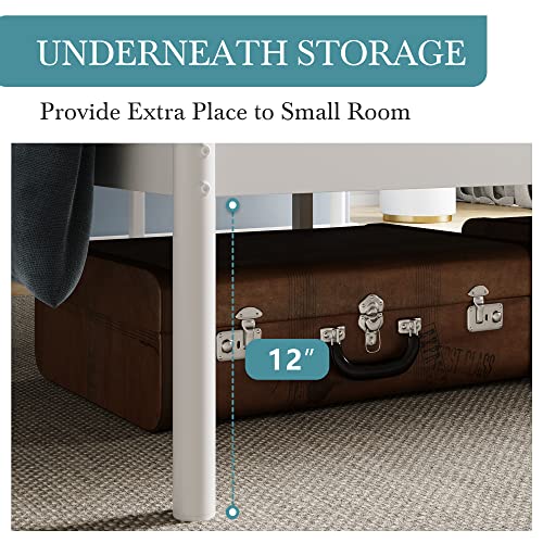HOOMIC Queen Size Metal Platform Bed Frame with Headboard, Under Bed Storage, Noise Free, No Box Spring Needed, 12 Durable Ribs, Easy Assembly, Black