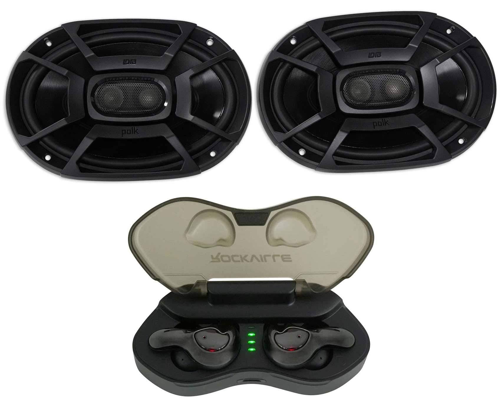 2 Polk Audio DB692 6x9 450W Car Audio Marine/ATV/Motorcycle Speakers+Cyberbuds
