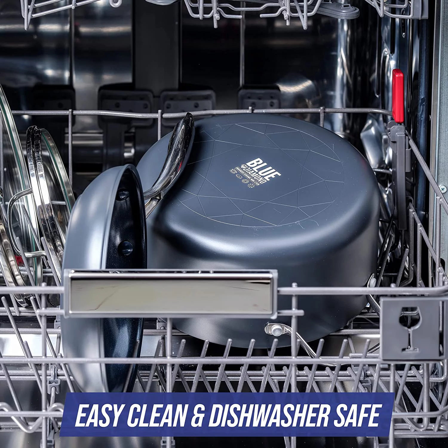 Blue Diamond Hard Anodized Toxin-Free Ceramic Nonstick Dishwasher, Oven, Broiler, Metal Utensil Safe Cookware Pots and Pans Set, 10-Piece